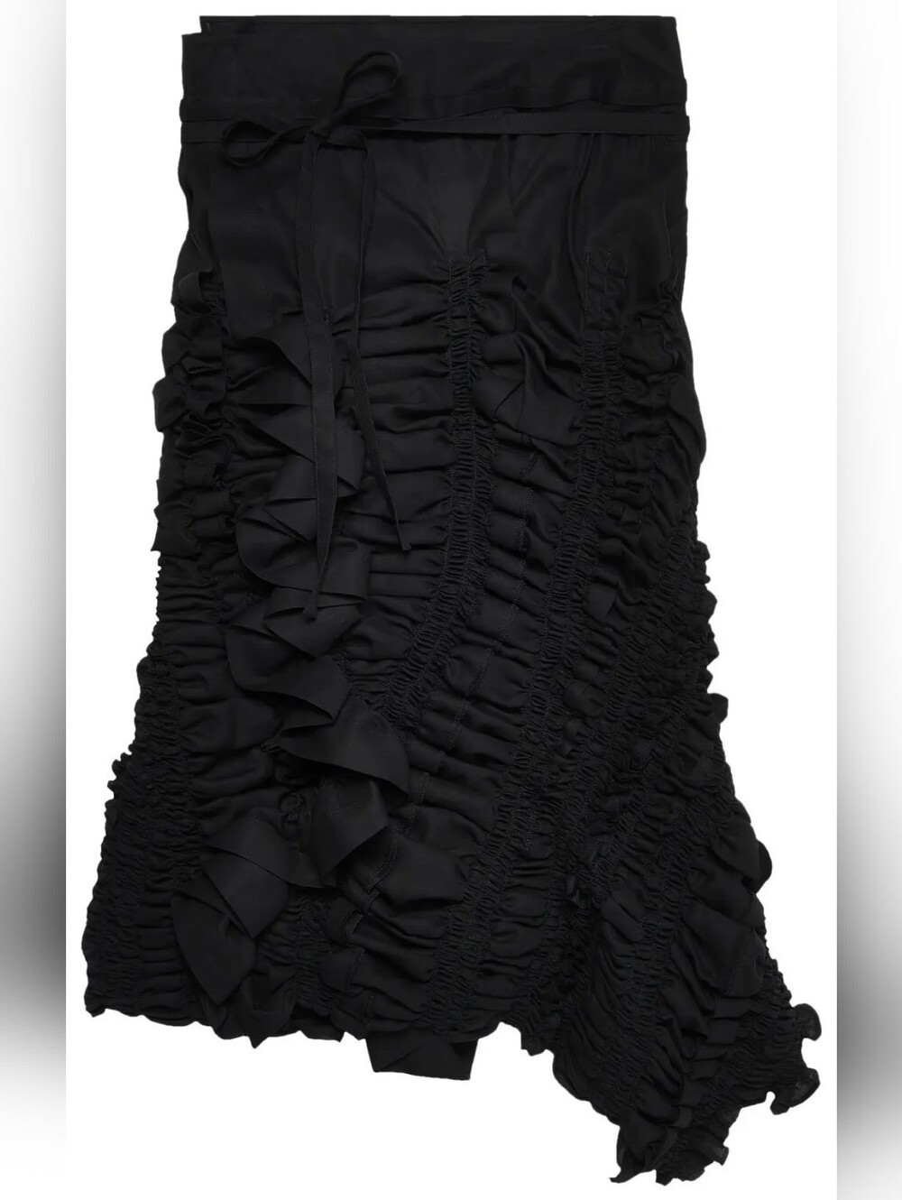 TAO COMME DES GARCONS Cotton Shirring Skirt With Waist Belt Black M Org $1,240